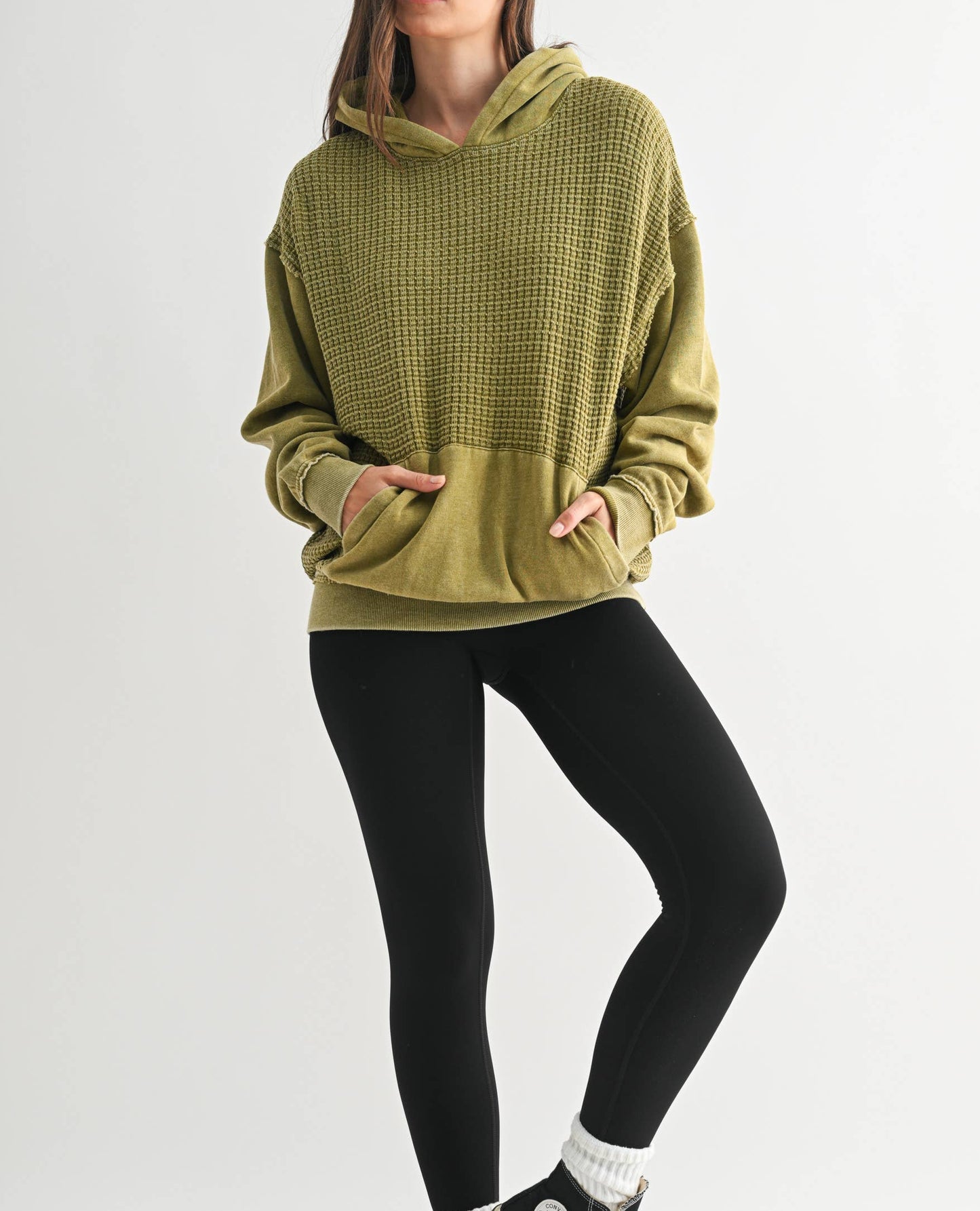 Danni-Waffle Knit Hoodie