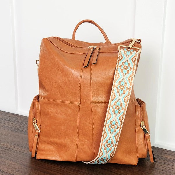 Beth- Convertible Vegan Leather Backpack 2 Straps