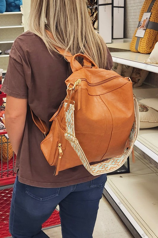 Beth- Convertible Vegan Leather Backpack 2 Straps