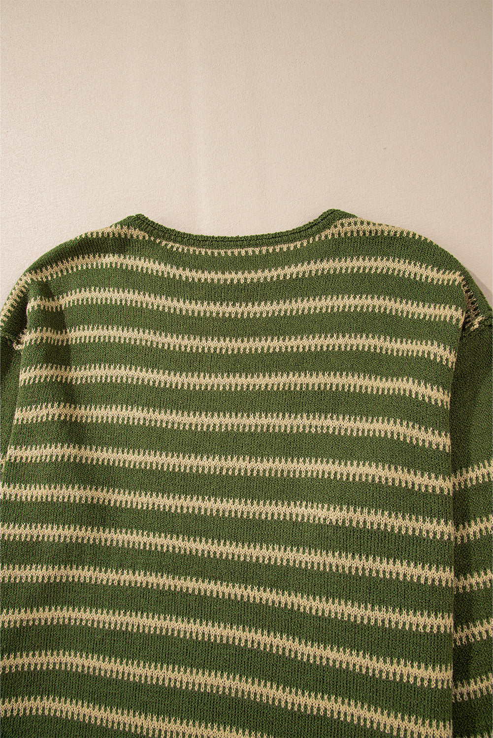 Lila-Green Stripe Casual Sweater
