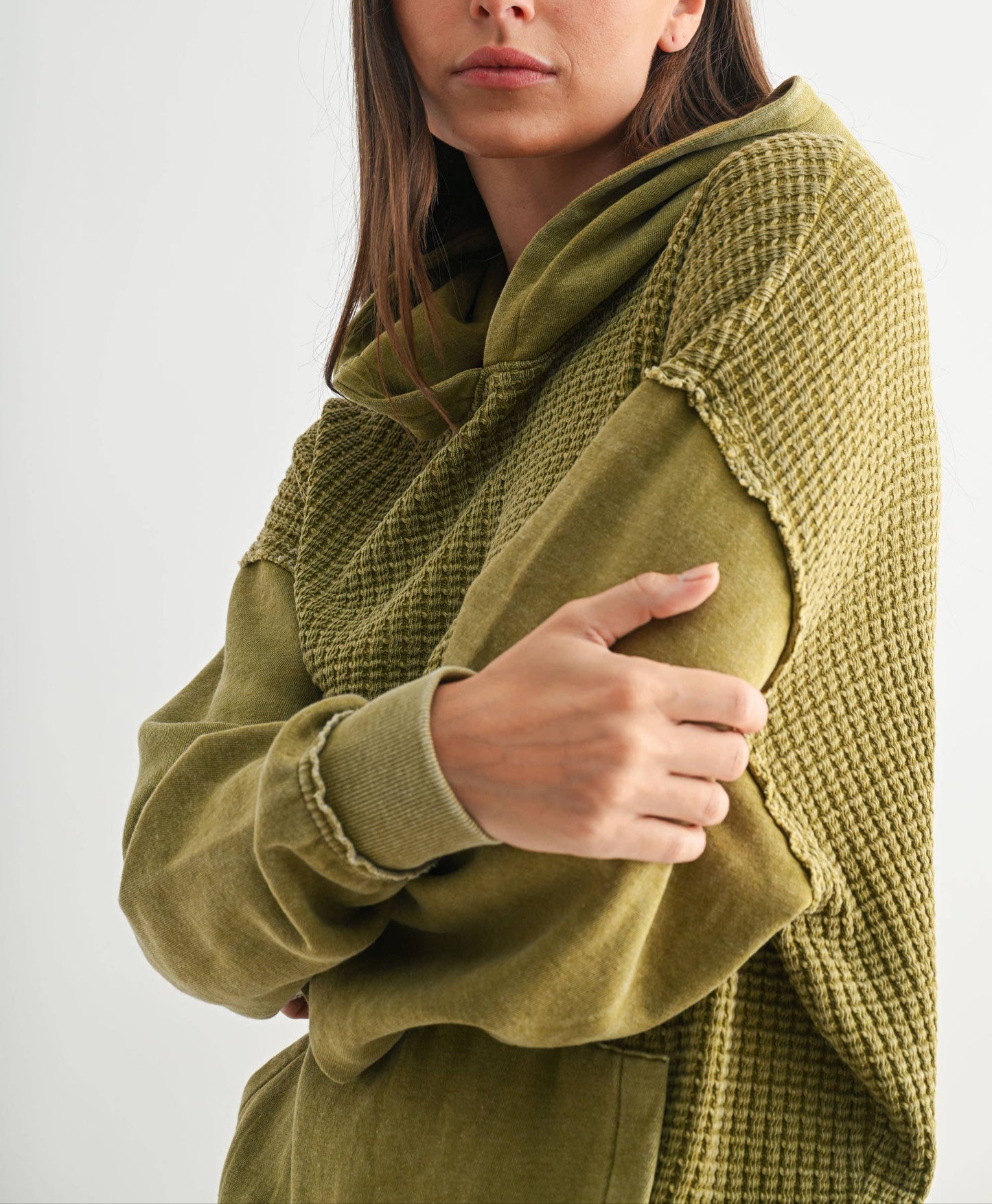 Danni-Waffle Knit Hoodie