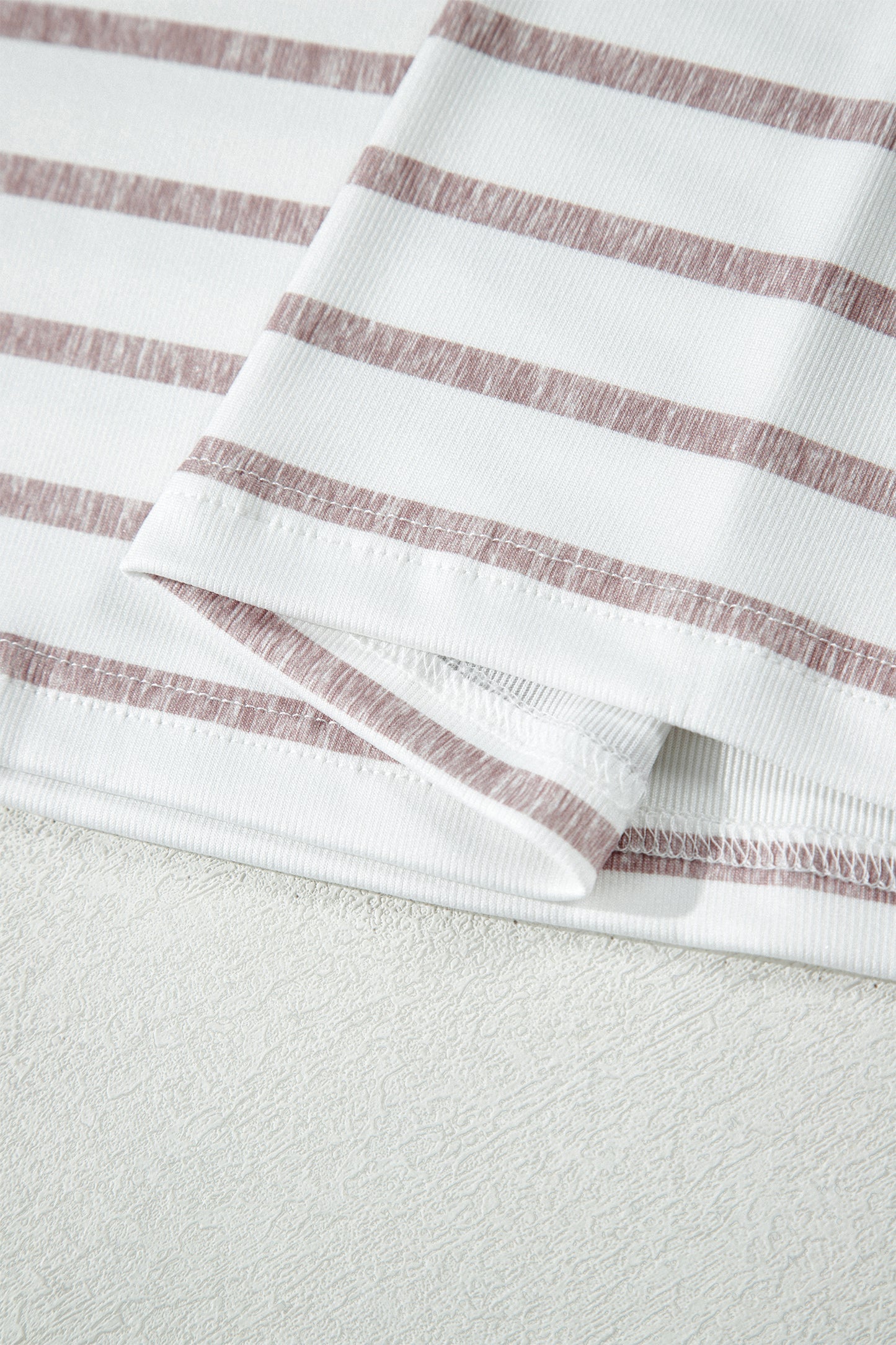 Khaki Stripe Color Block Short Sleeve Top