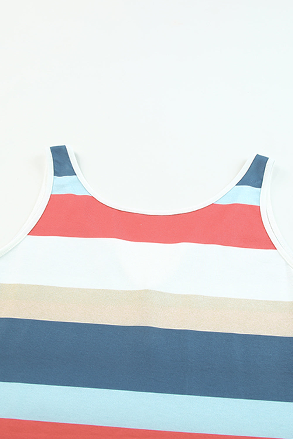 Jennifer- Striped Color Block Notched Neck Tank Top