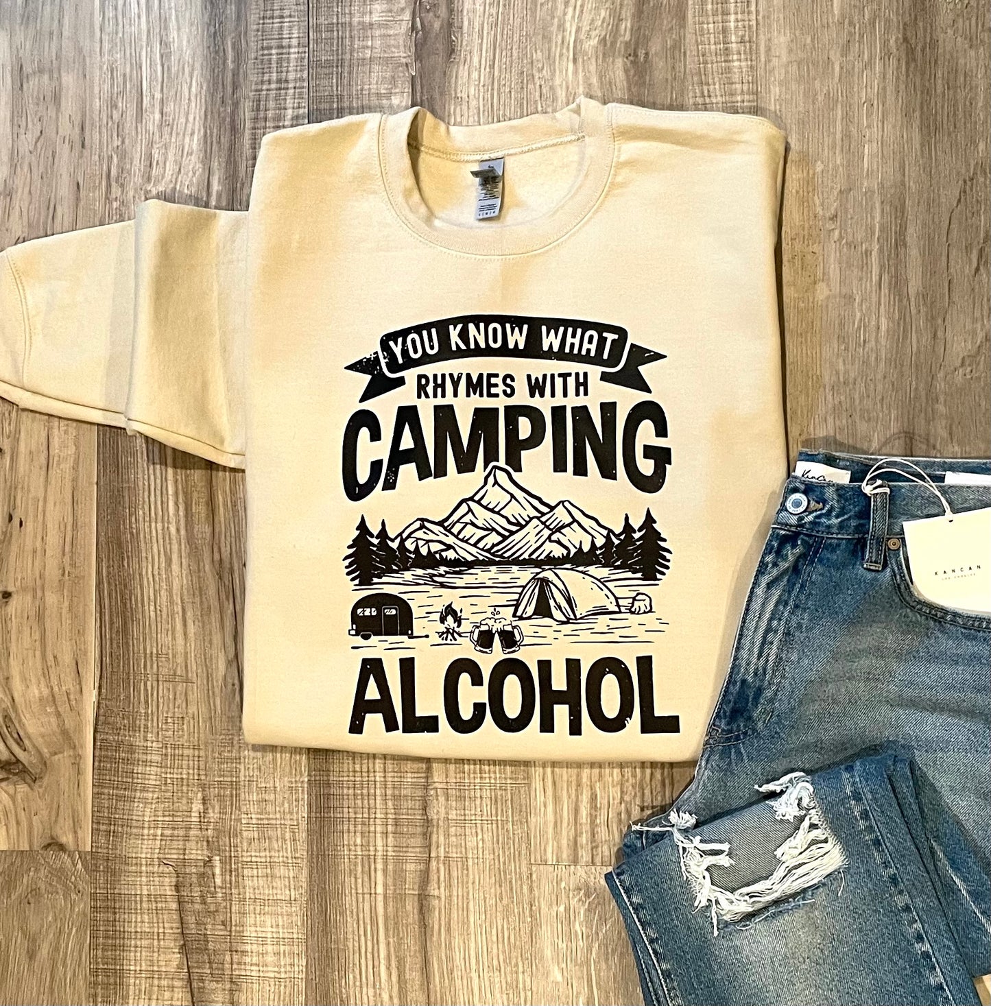 Camping and Alcohol Crewneck