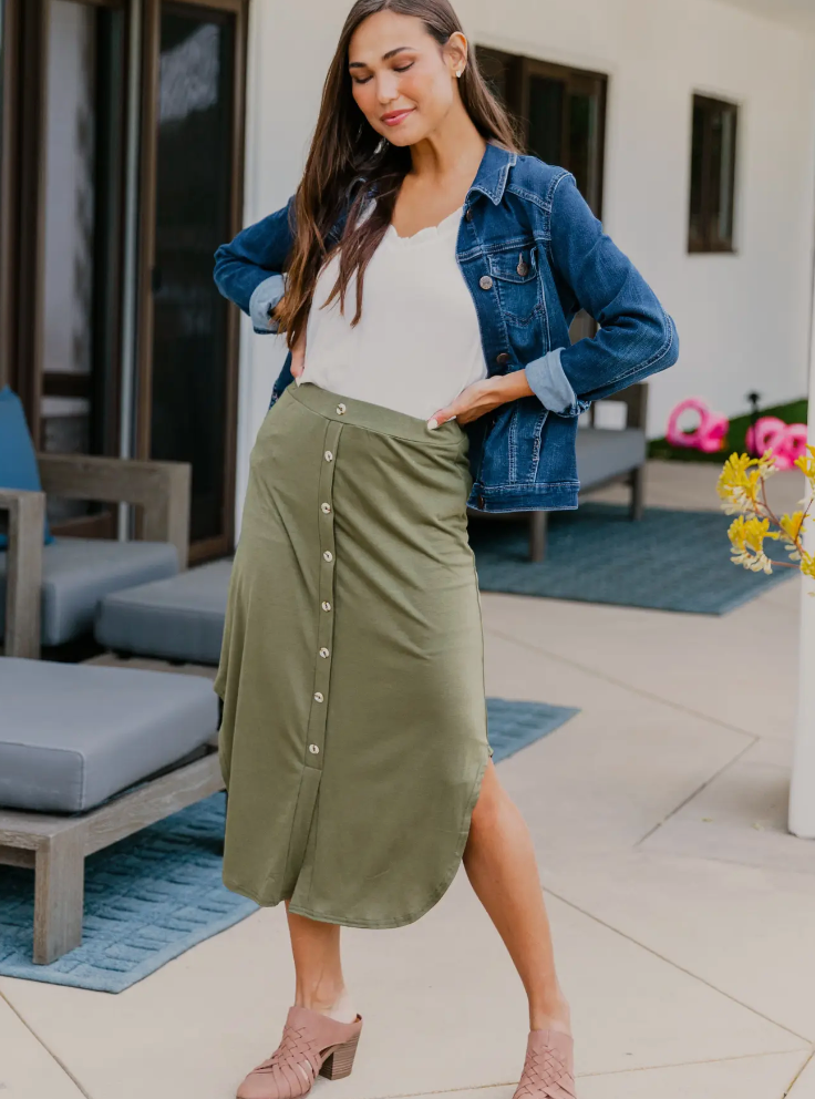 Lyla Skirt-Olive