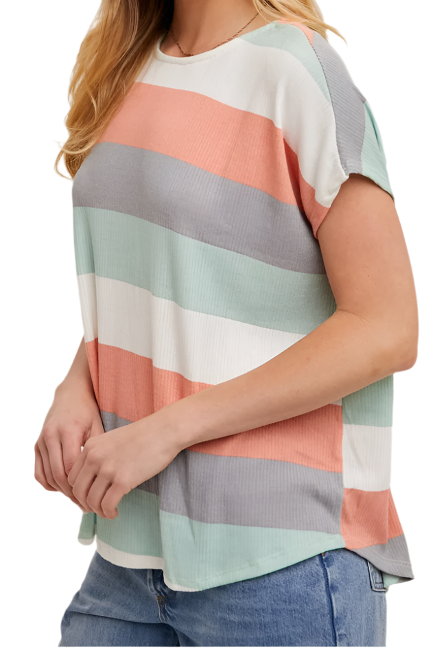 Multi Stripe Oversized Top