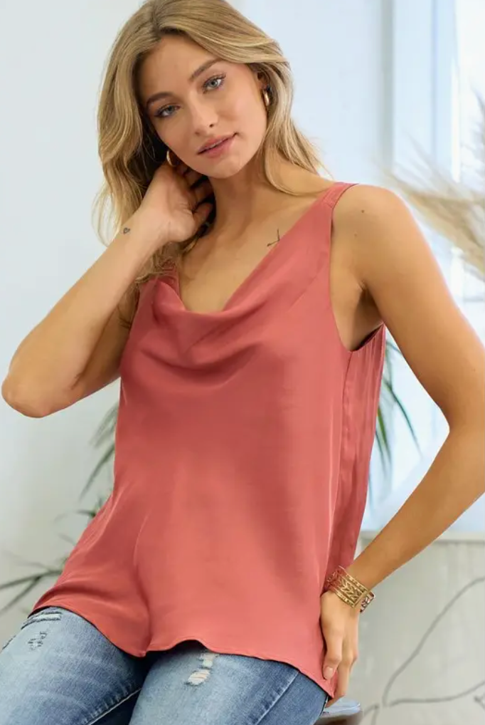 Sarah-Cowl Knit Tank