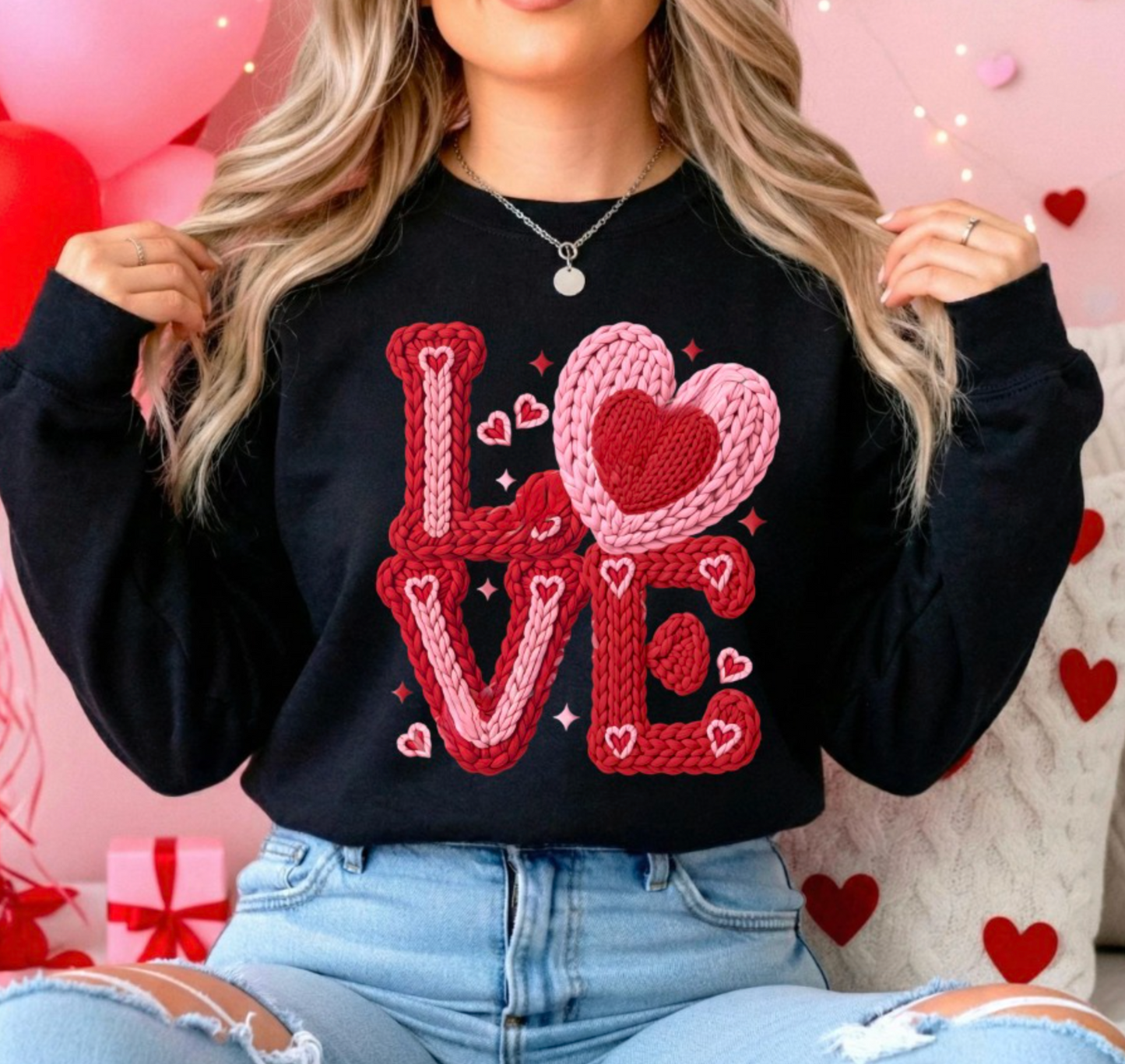 LOVE Knit Heart Crewneck