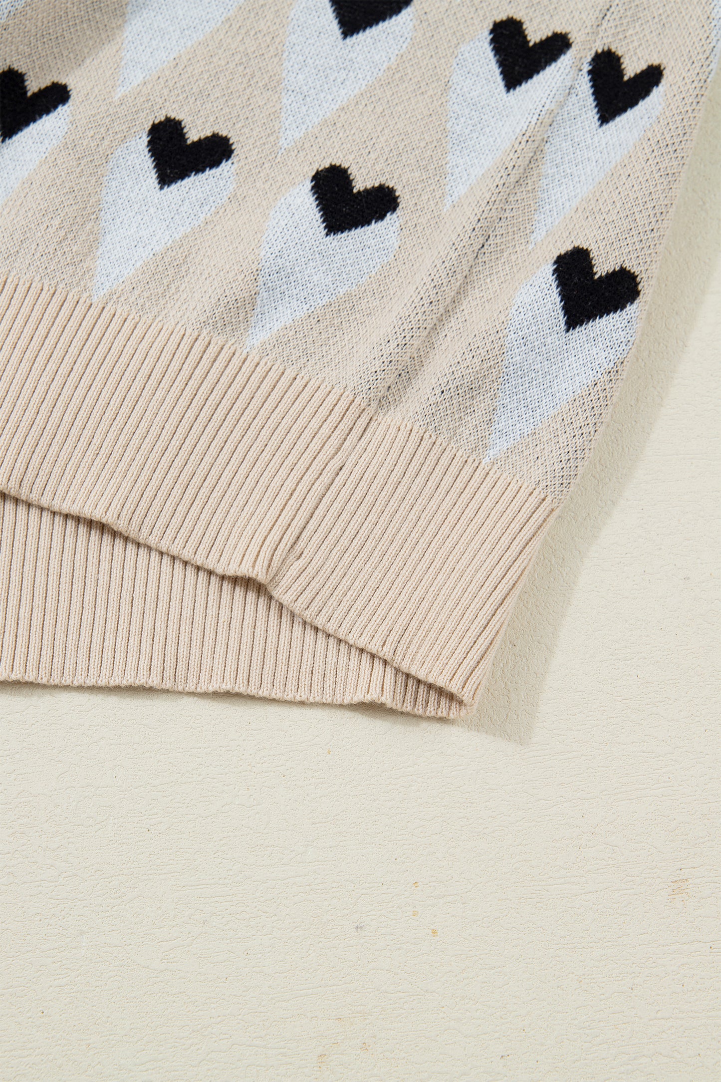 Geometric Heart Print Sweater