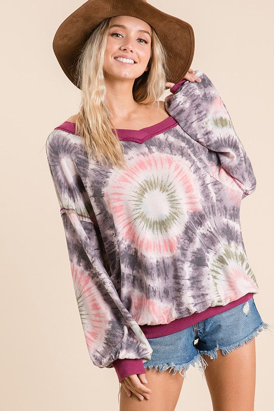 Tie Dye Reverse Stitch Top