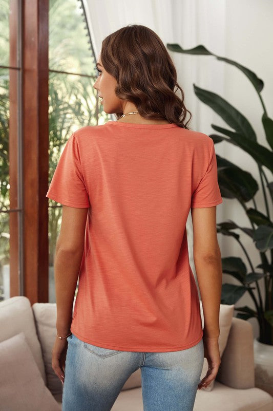 Orange Hole Distress Top