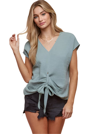 Sage V Neck Top