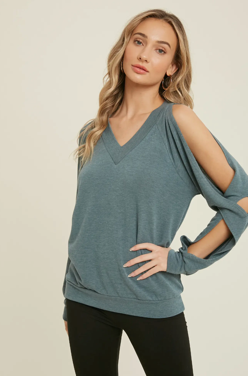 Twisted Cold Shoulder Top