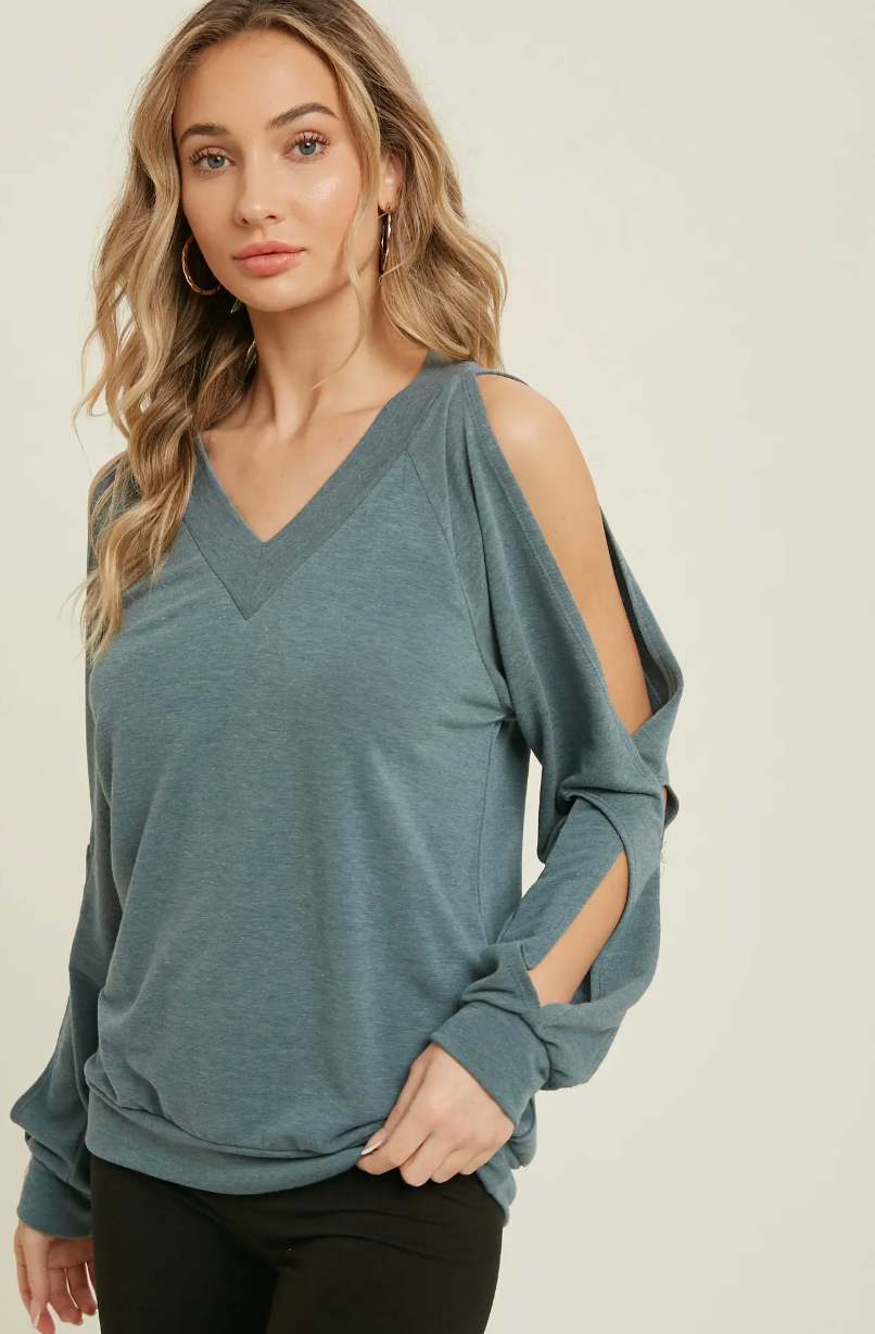 Twisted Cold Shoulder Top