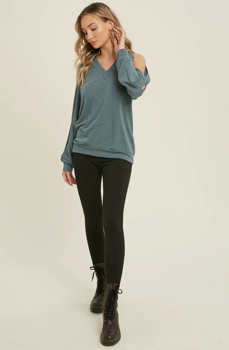 Twisted Cold Shoulder Top