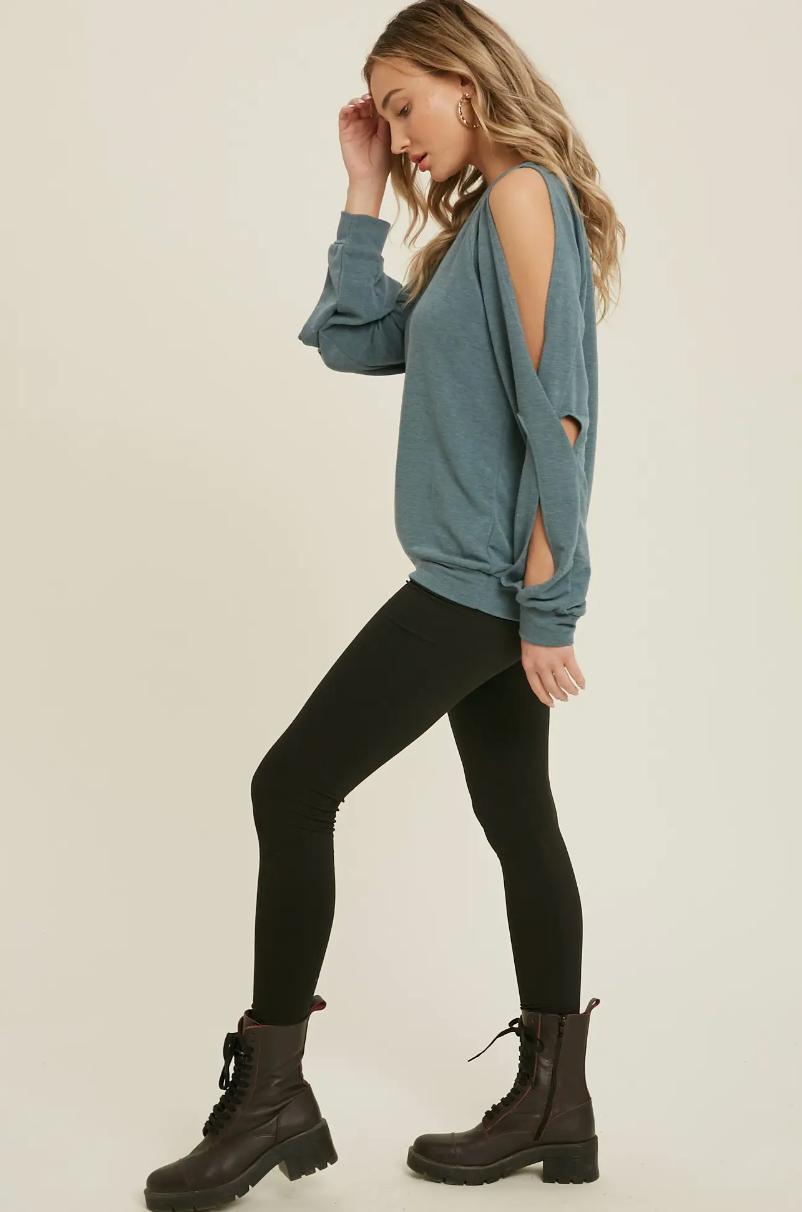 Twisted Cold Shoulder Top