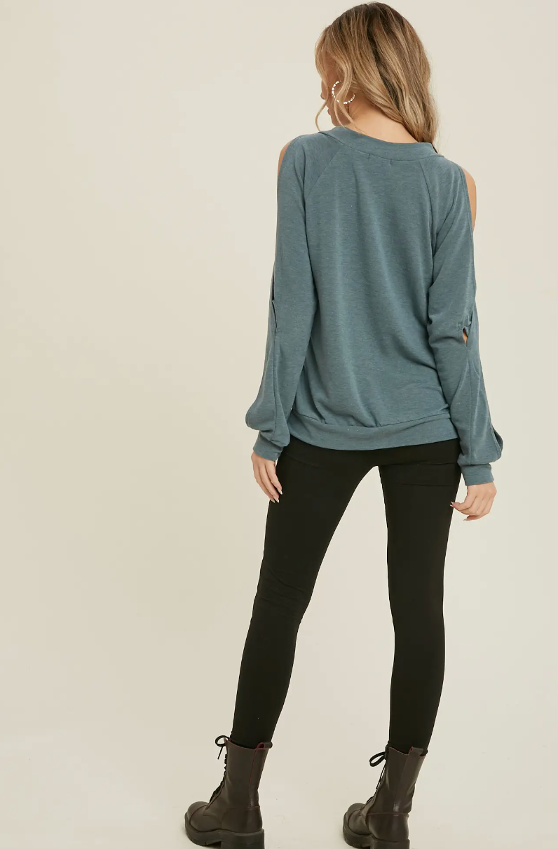 Twisted Cold Shoulder Top