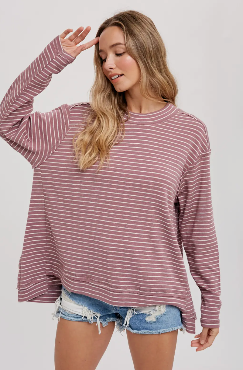 Crewneck Slouchy Stripe Top