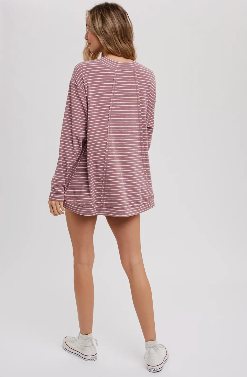 Crewneck Slouchy Stripe Top