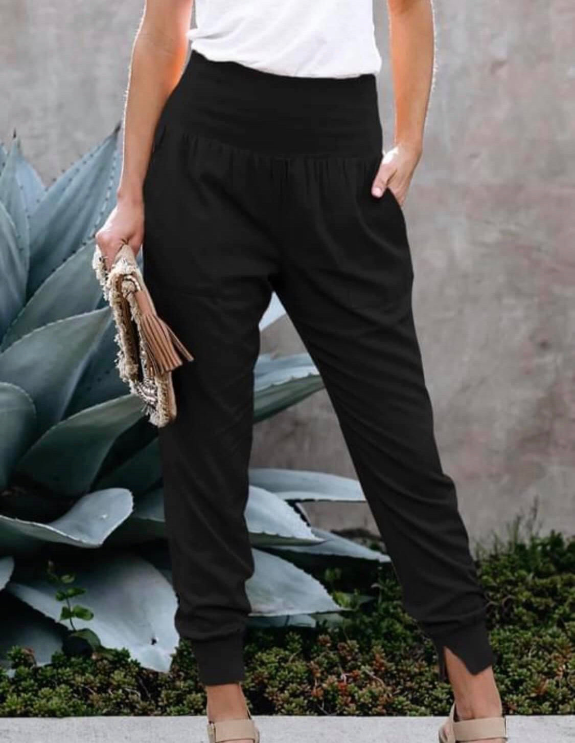 Black High Wasted Joggers