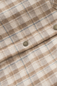 Orange Snap Button Sherpa Lined Hooded Flannel Jacket