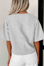 Load image into Gallery viewer, Rib Knit Drop Shoulder Short Sleeve Top