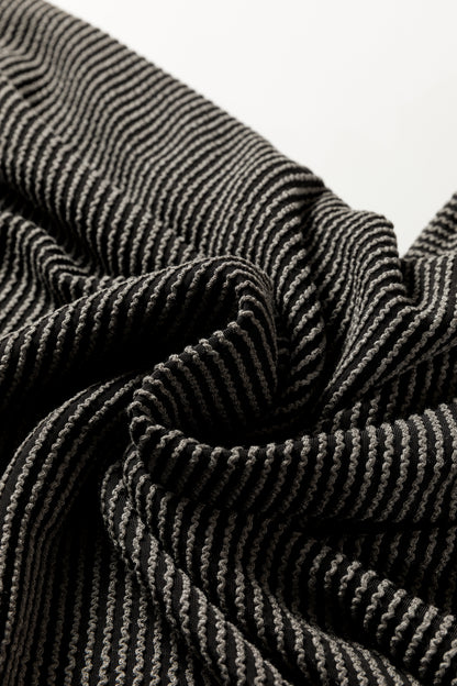 Carbon Grey Twisted Ribbed Long Sleeve Top