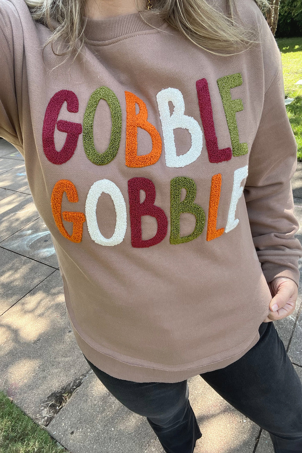 GOBBLE Letter Graphic Thanksgiving Crew