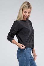 Load image into Gallery viewer, French Terry Acid Wash Boat Neck Pullover