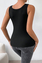 Load image into Gallery viewer, Black Ribbed Fleece Lined Tank Top