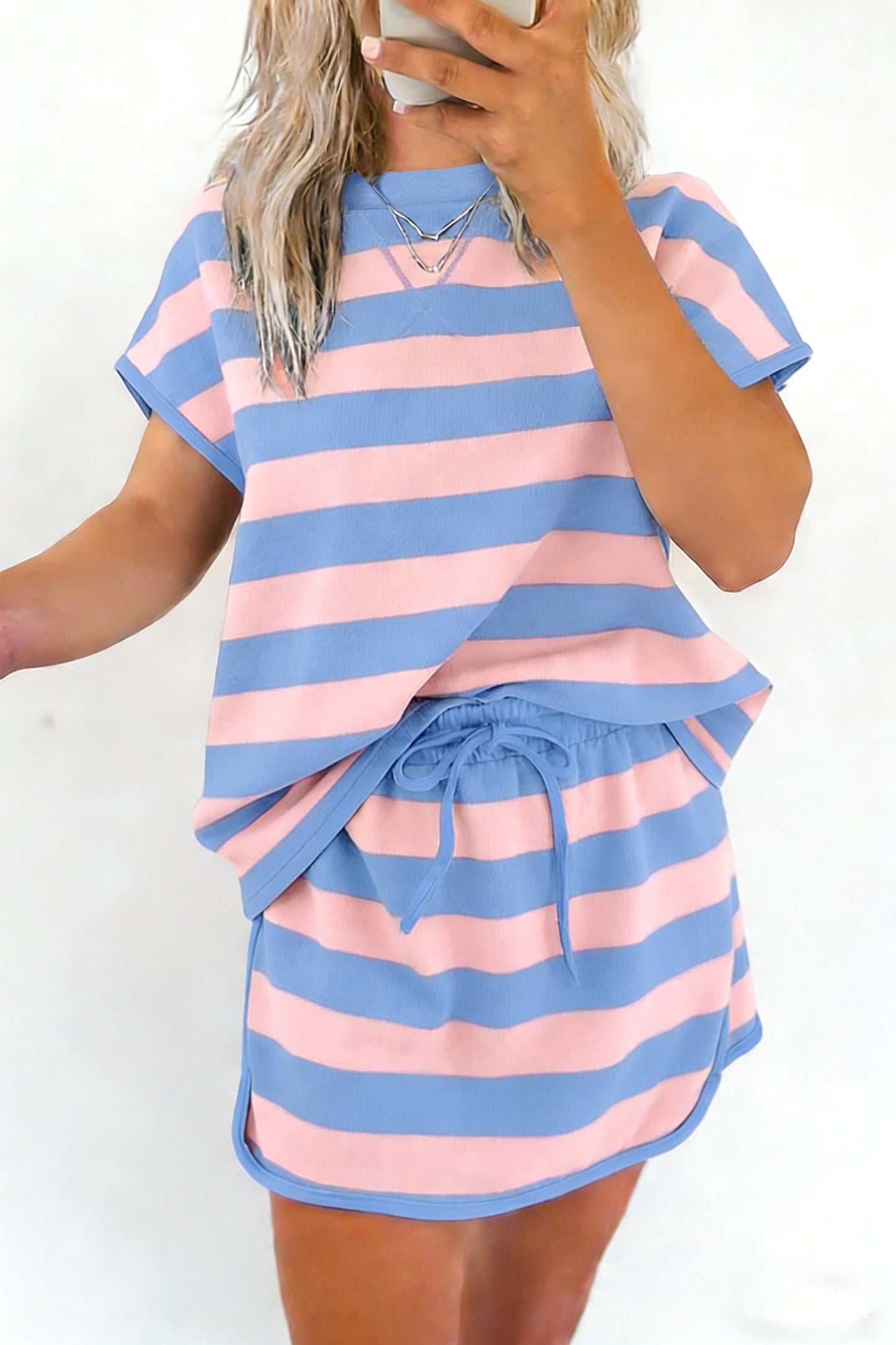Blue & Yellow Striped Lounge Set