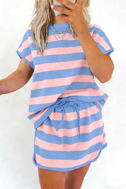 Blue & Yellow Striped Lounge Set