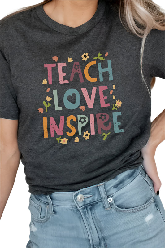 Teach Love Inspire Floral School Graphic Tee