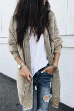 Load image into Gallery viewer, Yellow Knitted Open Front Casual Long Cardigan