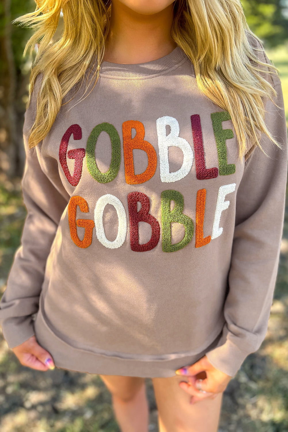GOBBLE Letter Graphic Thanksgiving Crew