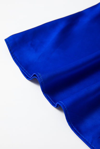 Eden Dark Blue Satin Blouse