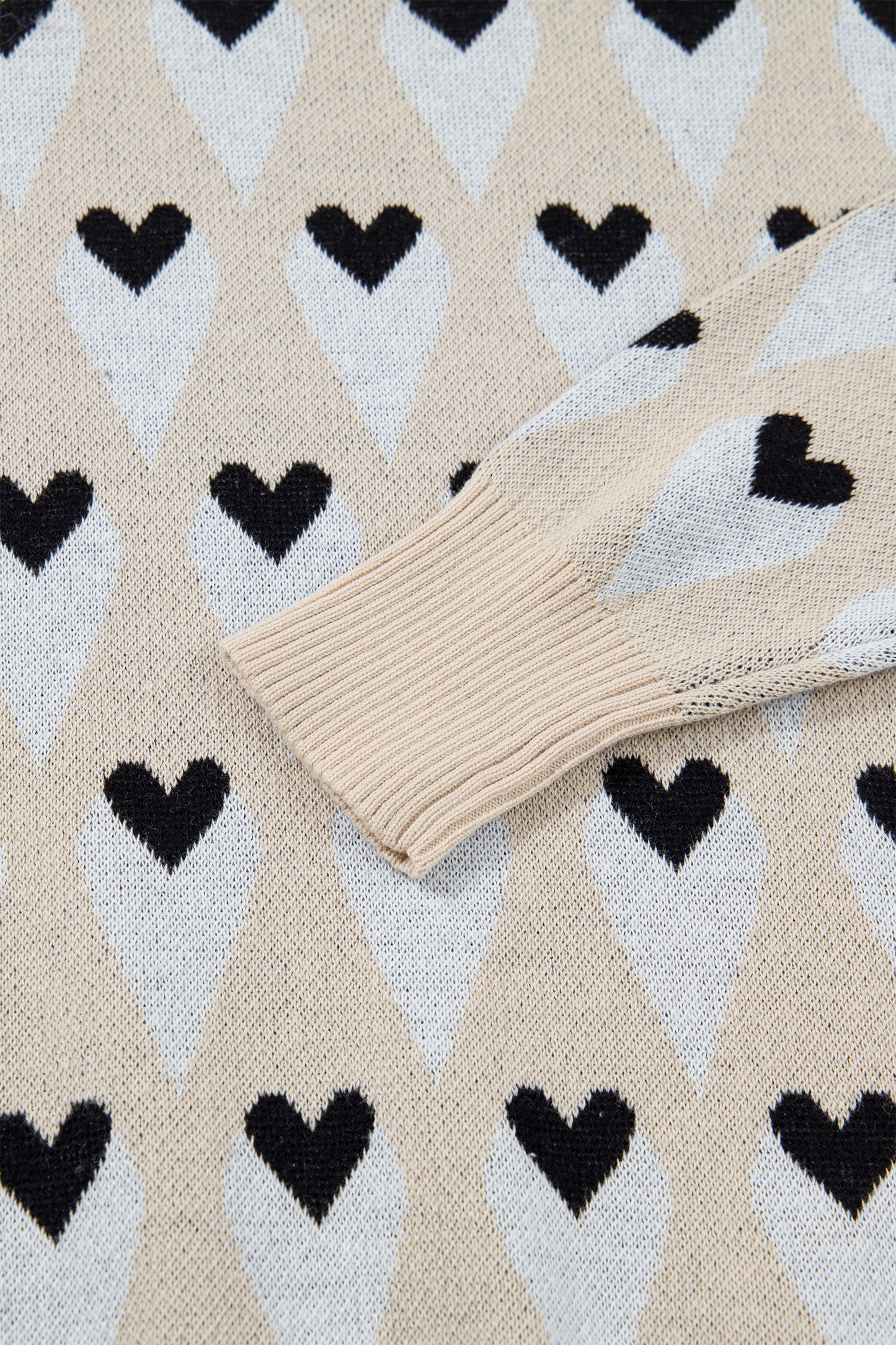Geometric Heart Print Sweater