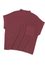 Load image into Gallery viewer, Patch Pocket Ribbed Knit Short Sleeve Sweater