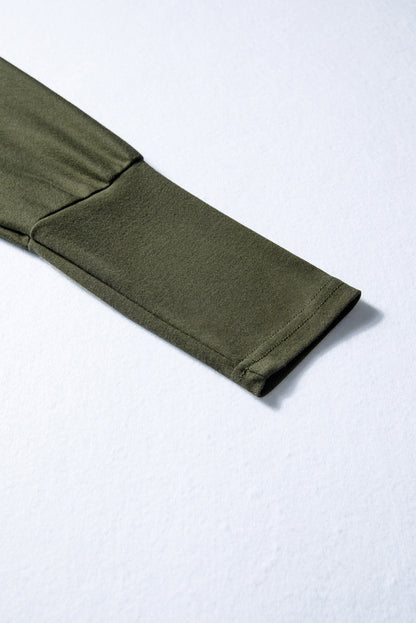 Solid Color Extended Cuffs Long Sleeve Top