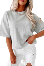 Load image into Gallery viewer, Rib Knit Drop Shoulder Short Sleeve Top