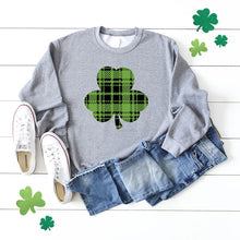 Load image into Gallery viewer, Buffalo Plaid Clover Graphic Sweatshirt