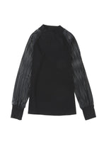 Load image into Gallery viewer, Ribbed Solid Color Striped Mesh Long Sleeve Top