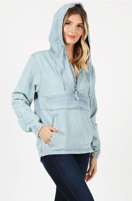 Katie-Ladies Denim Jacket with Hoodies