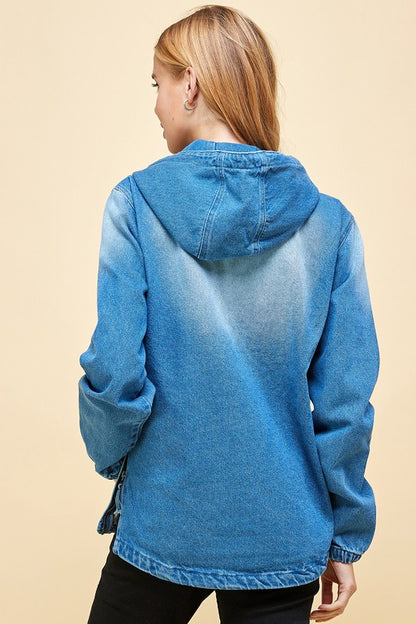 Katie-Ladies Denim Jacket with Hoodies
