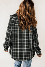 Load image into Gallery viewer, Orange Snap Button Sherpa Lined Hooded Flannel Jacket