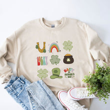 Load image into Gallery viewer, St. Patty Icons Chart Graphic Sweatshirt