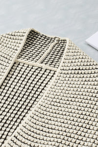Yellow Knitted Open Front Casual Long Cardigan