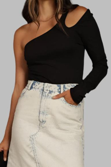 Black Cut Out LS Top