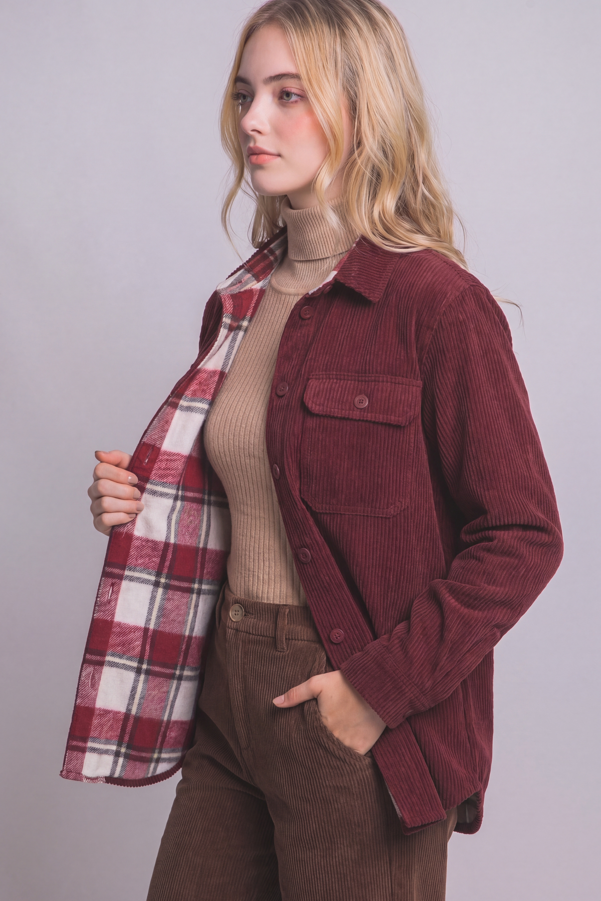 Corduroy Reversible Button Down Jacket