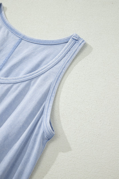 Smoke Gray Mineral Wash Mini Dress
